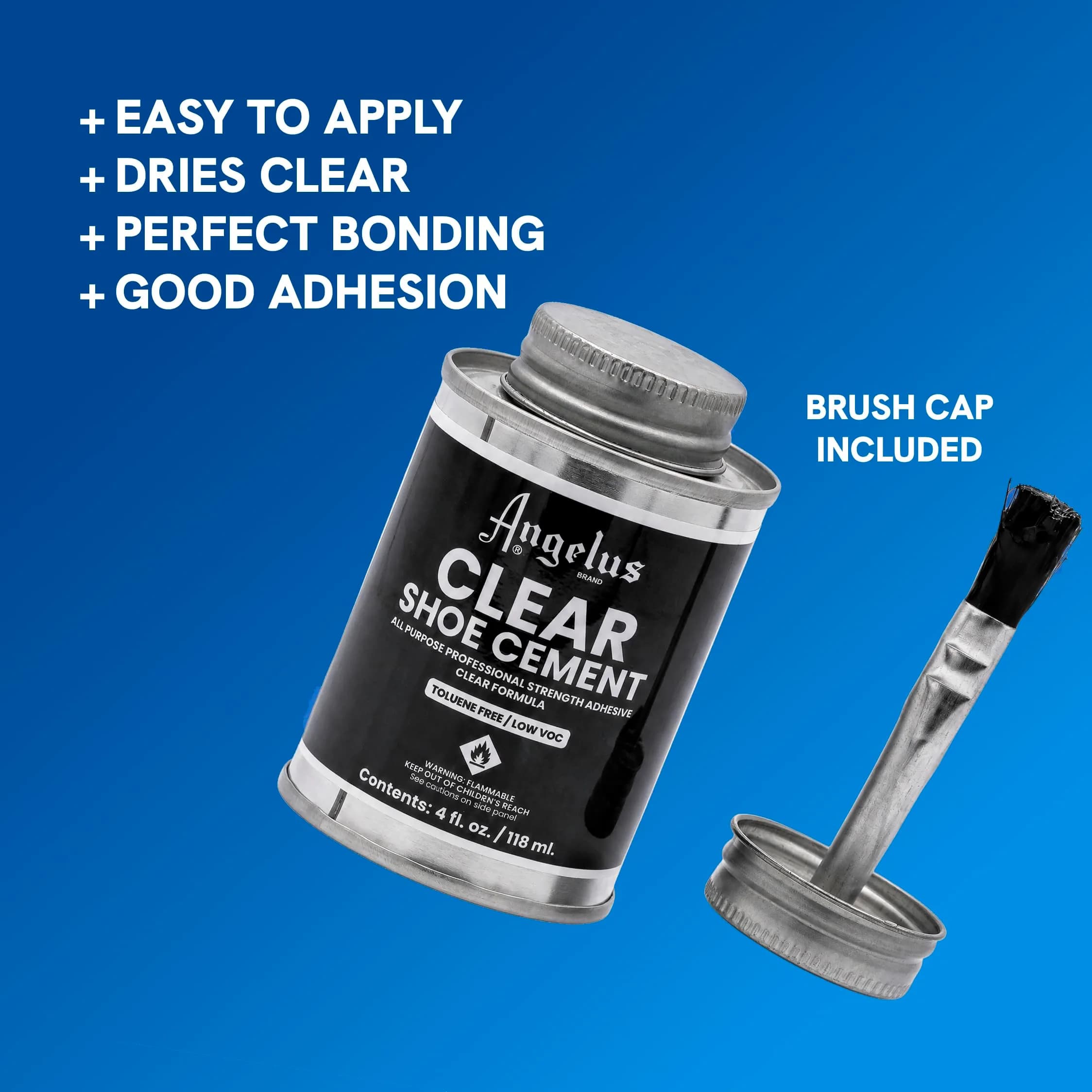 Angelus Clear Shoe Cement 4 oz (118ml) | Professional-Strength Waterproof Glue for Leather, Vinyl & Fabric Repairs - view 3