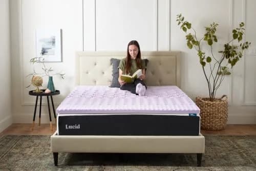 LUCID 2 Inch Lavender Memory Foam Topper | 5 Zones, Plush, Twin Size thumbnail 8