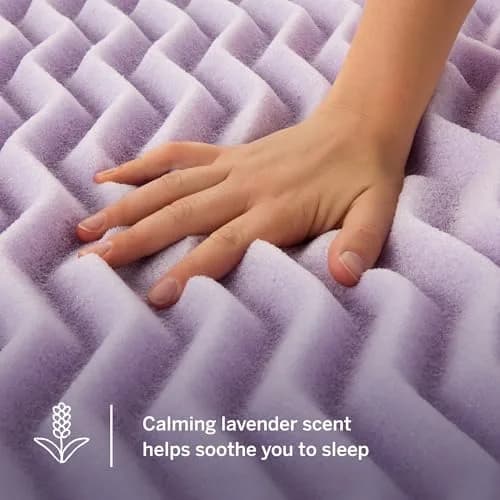 LUCID 2 Inch Lavender Memory Foam Topper | 5 Zones, Plush, Twin Size thumbnail 3