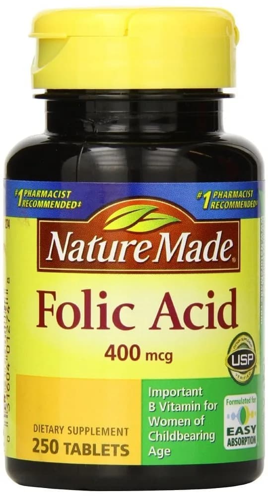 Nature Made Folic Acid 400 mcg 250 Count (5 Pack) | Essential B Vitamin for Women of Childbearing Age - main product image
