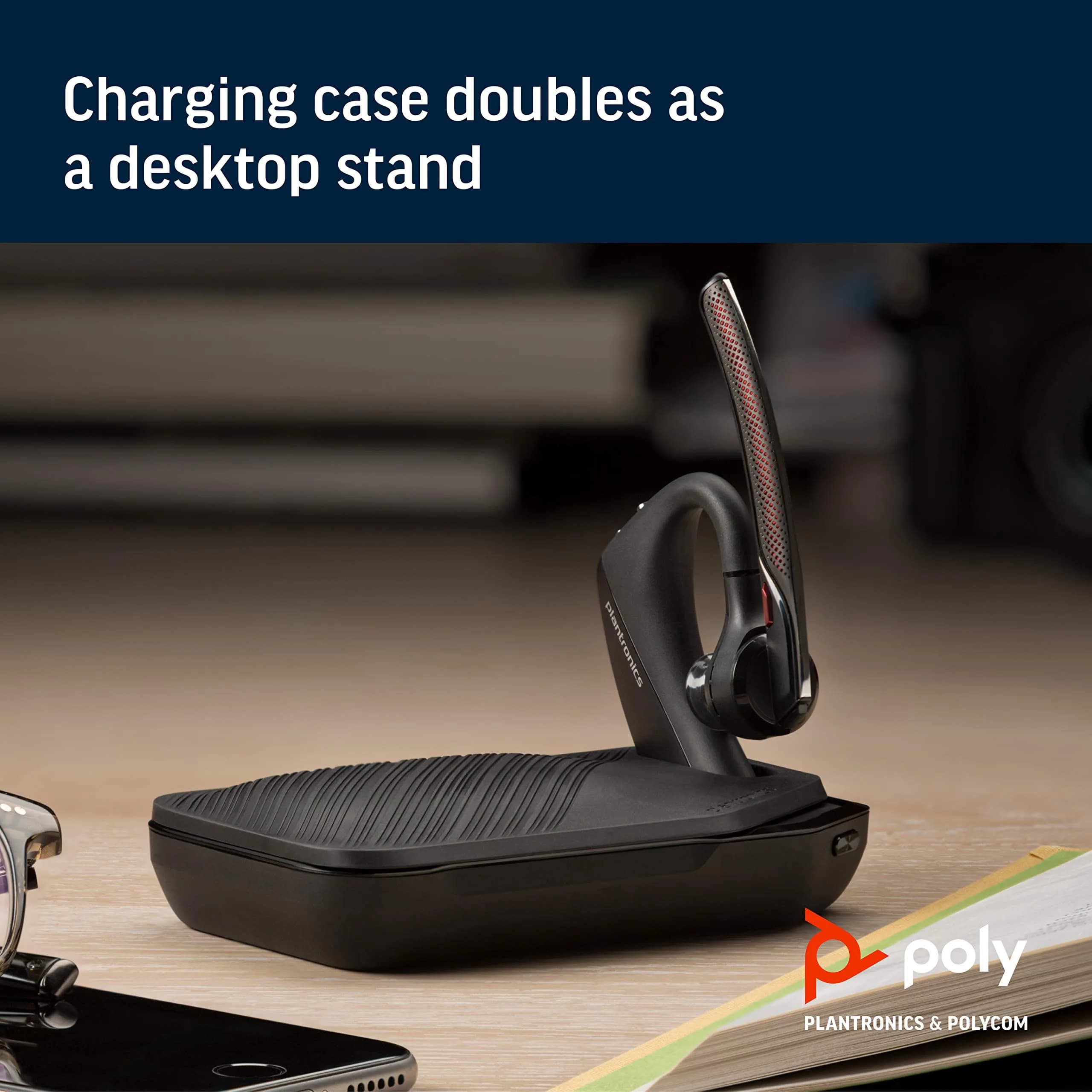 PLT Voyager 5200 Charge Case with Docking Stand | Extended 14-Hour Power for Bluetooth Headsets - view 3