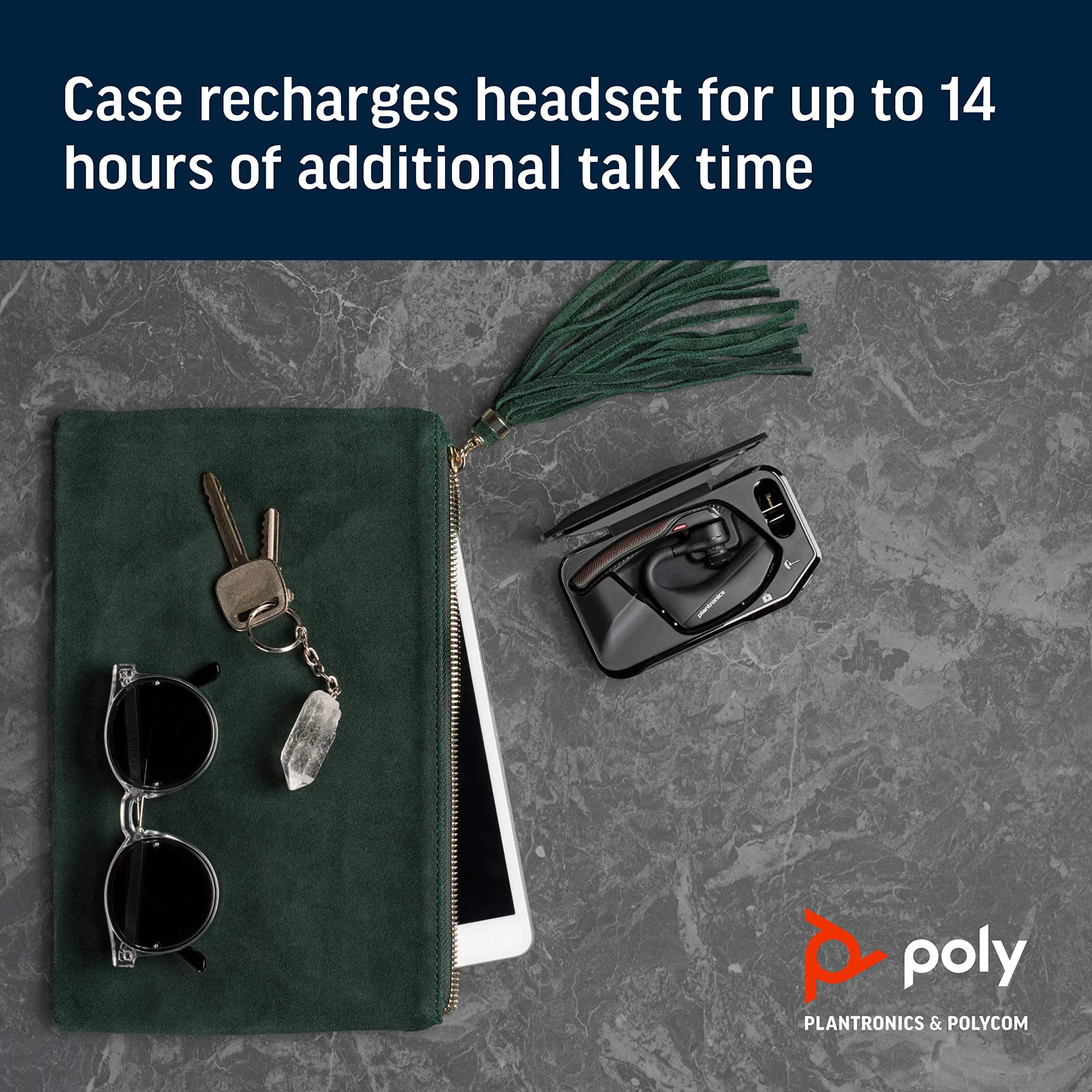 PLT Voyager 5200 Charge Case with Docking Stand | Extended 14-Hour Power for Bluetooth Headsets - view 4