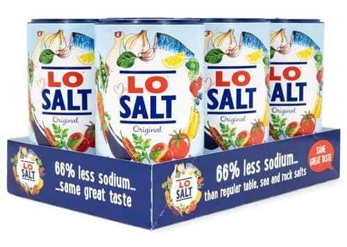 LoSalt Reduced Sodium Salt – Original Non‑Iodized, 350g Tub (6 Pack) | Healthier Salt Alternative with 66% Less Sodium thumbnail 1