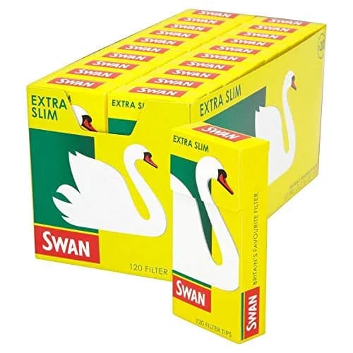 Swan Extra Slim Filter Tips Full Box 120 Tips per Pack | Plant-Based Tobacco Accessory thumbnail 1