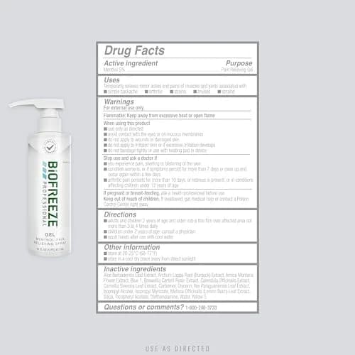 Biofreeze Professional Strength Pain Relief Gel, 16 Fl Oz | Menthol Cooling Formula for Muscles & Joints thumbnail 7