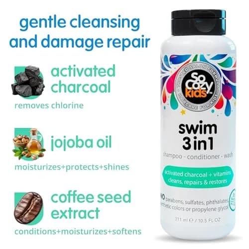 SoCozy Kids Swim 3-in-1 Shampoo, Conditioner & Body Wash 311ml (10.5 Fl Oz) | Removes Pool Chlorine & Salt thumbnail 4