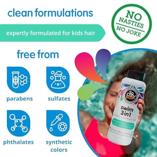 SoCozy Kids Swim 3-in-1 Shampoo, Conditioner & Body Wash 311ml (10.5 Fl Oz) | Removes Pool Chlorine & Salt thumbnail 5