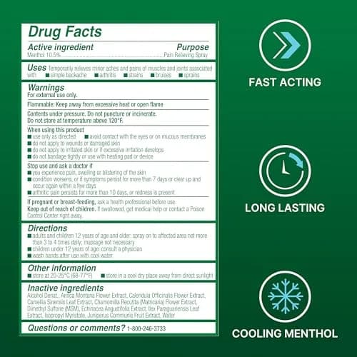 Biofreeze Menthol Pain Relief Spray 2 Pack, 236ml (8 Fl Oz) | Cooling Relief for Muscles & Joints thumbnail 4