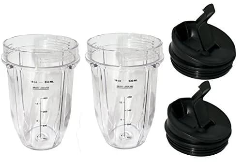 Blendin 18 oz (532 ml) Replacement Cups with Sip N Seal Lids - 2 Pack | Compatible with Nutri Ninja Auto-iQ 1000w Series & Duo Blenders thumbnail 7