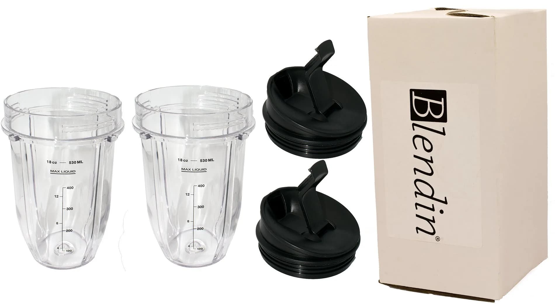 Blendin 18 oz (532 ml) Replacement Cups with Sip N Seal Lids - 2 Pack | Compatible with Nutri Ninja Auto-iQ 1000w Series & Duo Blenders - view 9