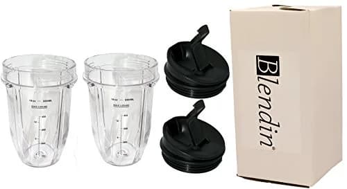 Blendin 18 oz (532 ml) Replacement Cups with Sip N Seal Lids - 2 Pack | Compatible with Nutri Ninja Auto-iQ 1000w Series & Duo Blenders thumbnail 9