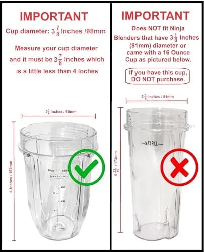Blendin 18 oz (532 ml) Replacement Cups with Sip N Seal Lids - 2 Pack | Compatible with Nutri Ninja Auto-iQ 1000w Series & Duo Blenders thumbnail 3