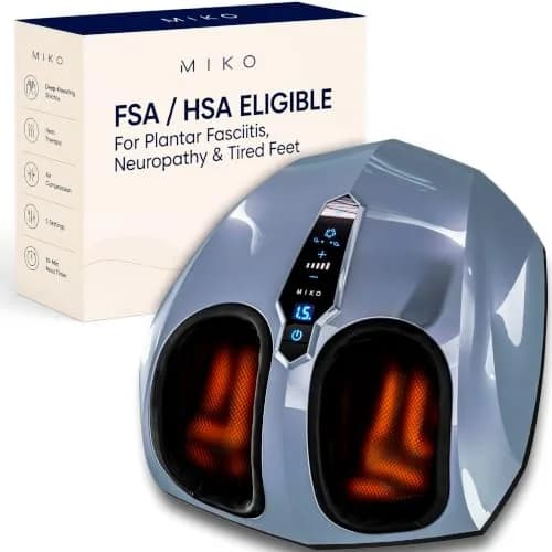 MIKO Shiatsu Foot Massager with Heat for Neuropathy & Plantar Fasciitis | Deep Kneading, 5 Pressure Levels, Heat Therapy thumbnail 1
