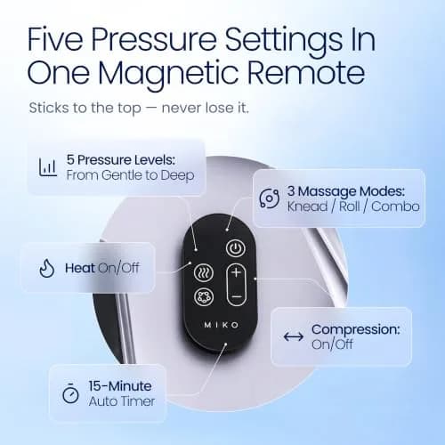 MIKO Shiatsu Foot Massager with Heat for Neuropathy & Plantar Fasciitis | Deep Kneading, 5 Pressure Levels, Heat Therapy thumbnail 6