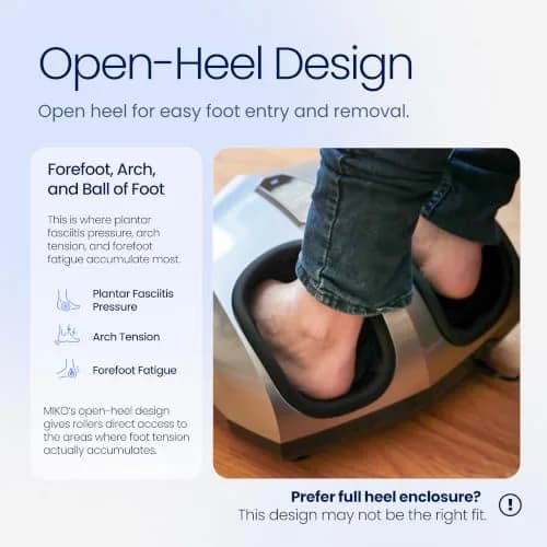 MIKO Shiatsu Foot Massager with Heat for Neuropathy & Plantar Fasciitis | Deep Kneading, 5 Pressure Levels, Heat Therapy thumbnail 3