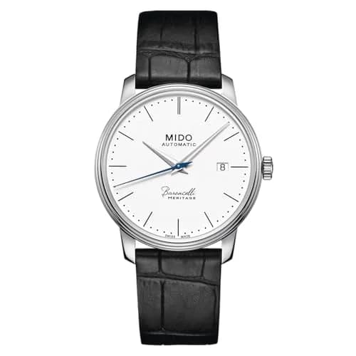 MIDO Baroncelli Heritage Gent Swiss Automatic Watch 39mm | Elegant White Dial, See-Through Case Back thumbnail 1