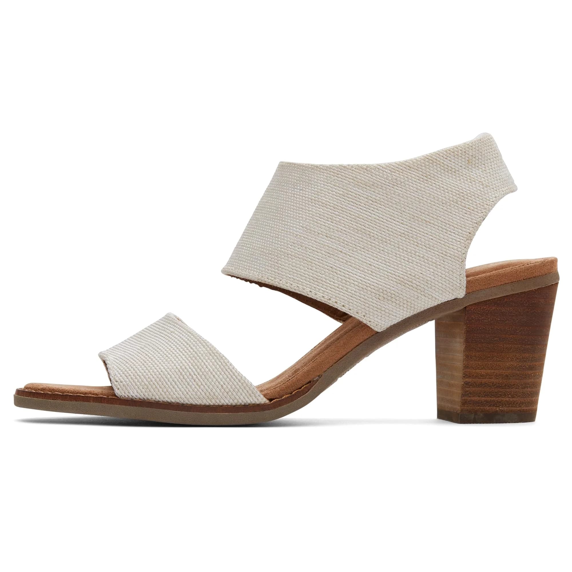 TOMS Women's Majorca Cutout Heeled Sandal, Natural Yarn Dye, 6.5 | Stylish & Comfortable