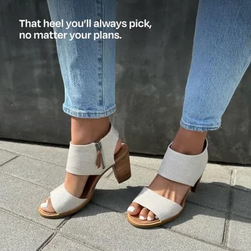 TOMS Women's Majorca Cutout Heeled Sandal, Natural Yarn Dye, 6.5 | Stylish & Comfortable thumbnail 4