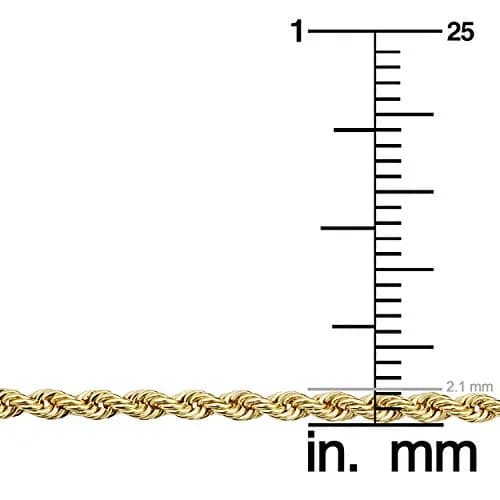 Kooljewelry 14k Gold Filled Rope Chain Necklace 40.64cm (16 inch) | Timeless Unisex Adult Style thumbnail 4