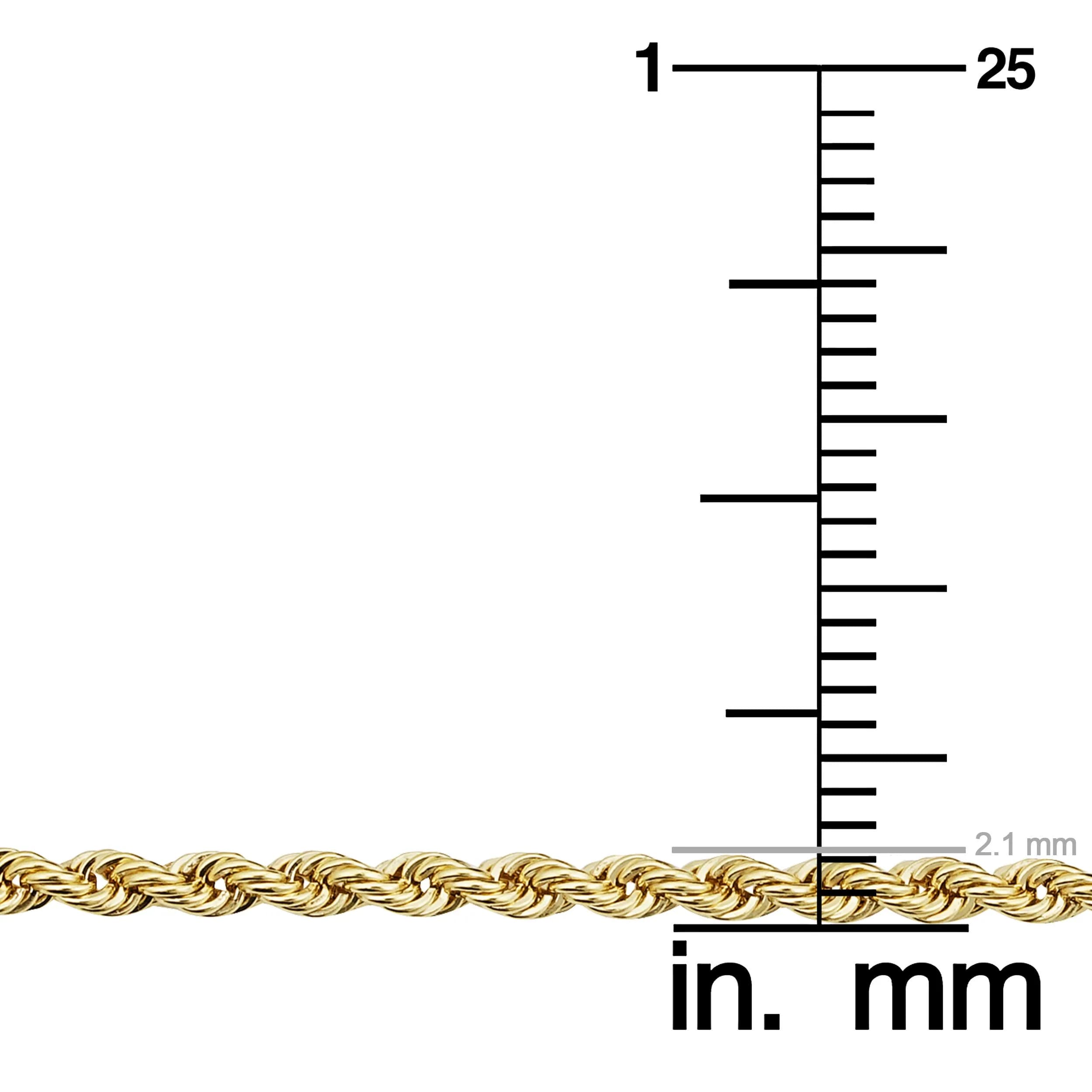 Kooljewelry 14k Gold Filled Rope Chain Necklace 40.64cm (16 inch) | Timeless Unisex Adult Style - view 4