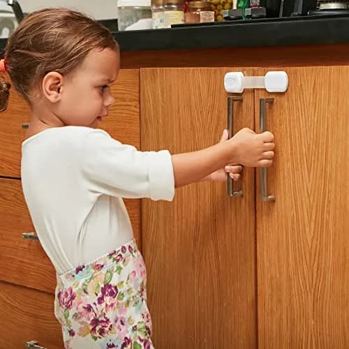 Wappa Child Safety Strap Locks 10 Pack | No Drilling, Easy Adhesive Installation, White thumbnail 6