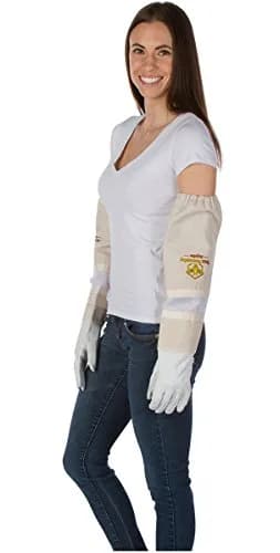 Buzz Beekeeping Supplies Beekeeping Gloves Large Ventilated Sleeves | Cow Leather & Heavy-Duty Canvas | Adult thumbnail 7