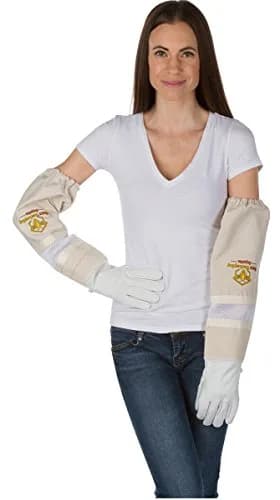 Buzz Beekeeping Supplies Beekeeping Gloves Small Ventilated Sleeves | Cow Leather, Sting Proof, Elastic Cuffs thumbnail 4