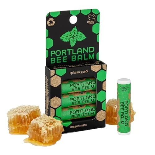 Portland Bee Balm Oregon Mint Lip Balm 3 Pack | Natural Beeswax, Hydrating & Cruelty-Free thumbnail 1