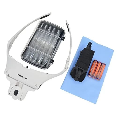 YOCTOSUN Head Mount Magnifier with 2 LED Lights | 5 Lenses, 3.5X Magnification, Interchangeable, Headband & Light thumbnail 7