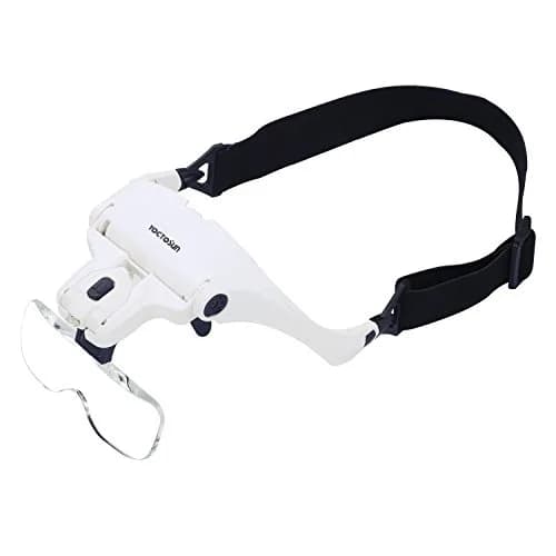 YOCTOSUN Head Mount Magnifier with 2 LED Lights | 5 Lenses, 3.5X Magnification, Interchangeable, Headband & Light thumbnail 2