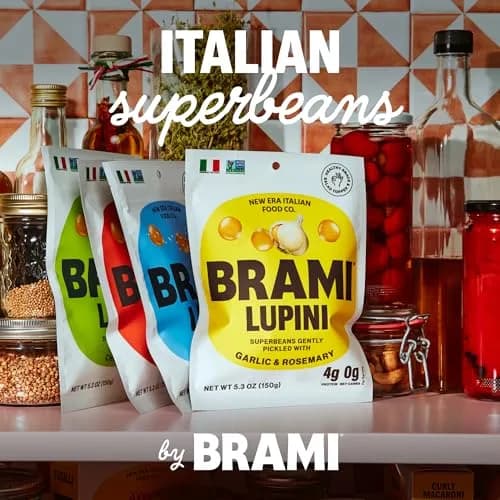 BRAMI Lupini Beans Snacks, Garlic & Rosemary | 7g Plant Protein, 0g Net Carbs, Vegan, Mediterranean Diet thumbnail 6