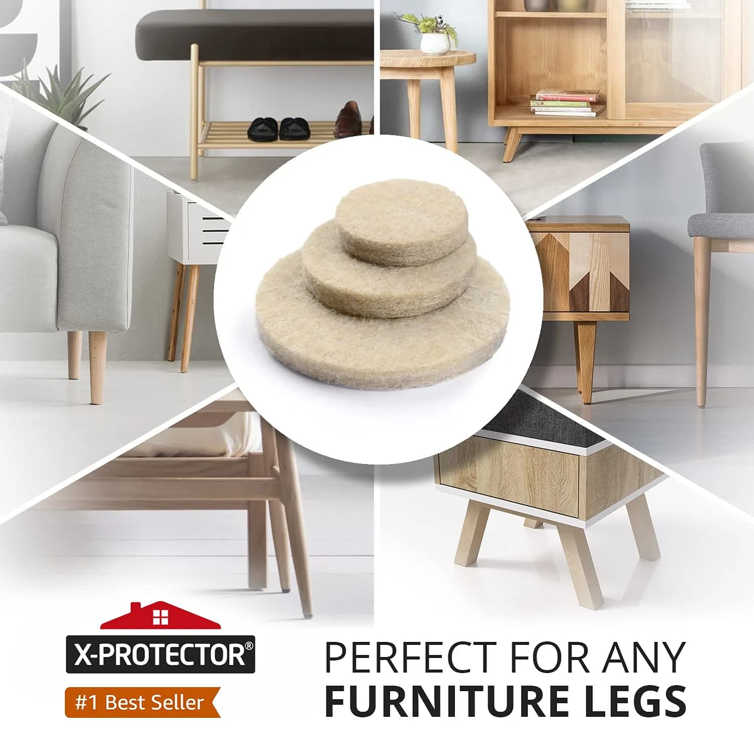 Felt Furniture Pads X-PROTECTOR 181 PCS Premium Furniture Pads - Felt Pads Furniture Feet Best Wood Floor Protectors - Protect Your Hardwood & Laminate Flooring! thumbnail 2
