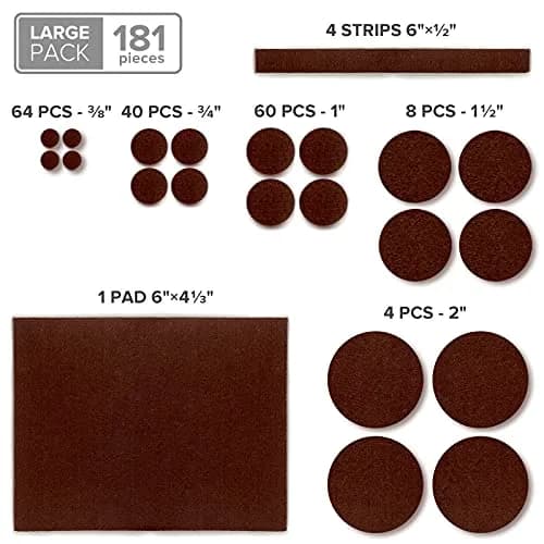 X-Protector 181 PCS Premium Felt Furniture Pads | Heavy Duty Furniture Sliders for Hardwood & Laminate Floors thumbnail 5