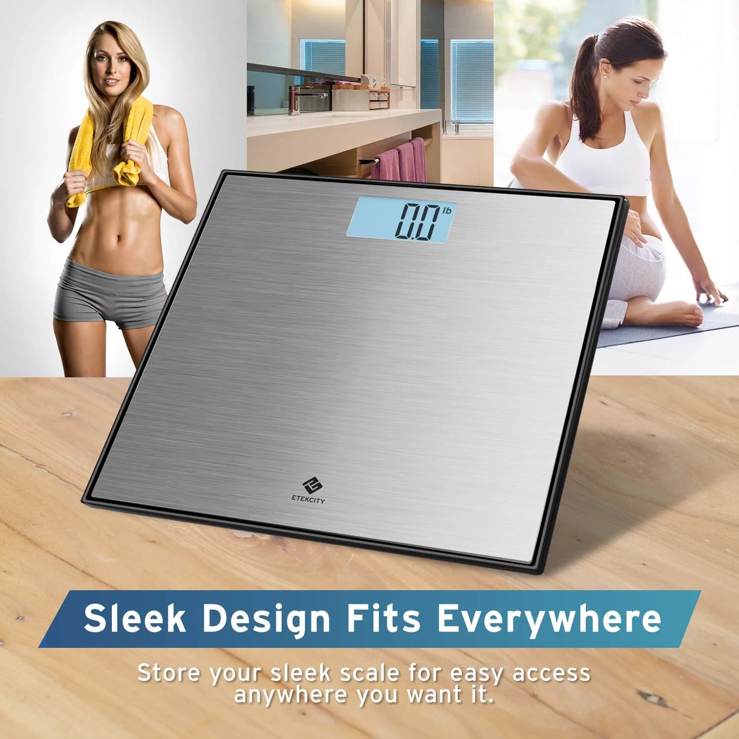 Etekcity Stainless Steel Digital Body Weight Scale with Large Blue LCD, 180kg Capacity | FDA Approved Precision Weighing - view 6