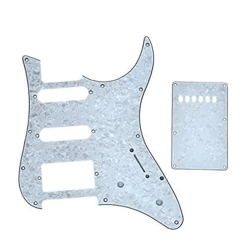KAISH Guitar HSS Pickguard and Tremolo Trem Cover Back Plate | Fits Yamaha Pacifica White Pearl thumbnail 1