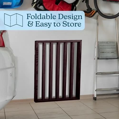 PETMAKER 3-Panel Indoor Foldable Dog Fence 54x24-Inch Brown | Freestanding Pet Gate for Stairs & Doorways thumbnail 4