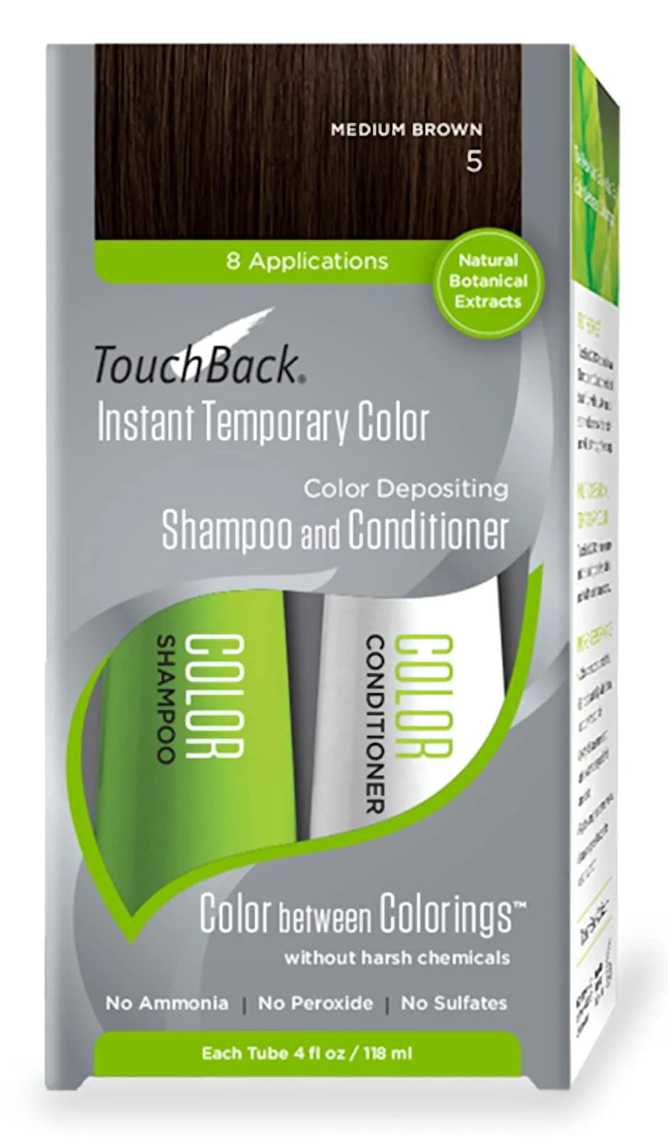 TouchBack Color Shampoo and Conditioner Set (Medium Brown) | Temporary Hair Color & Shine — Medium Brown