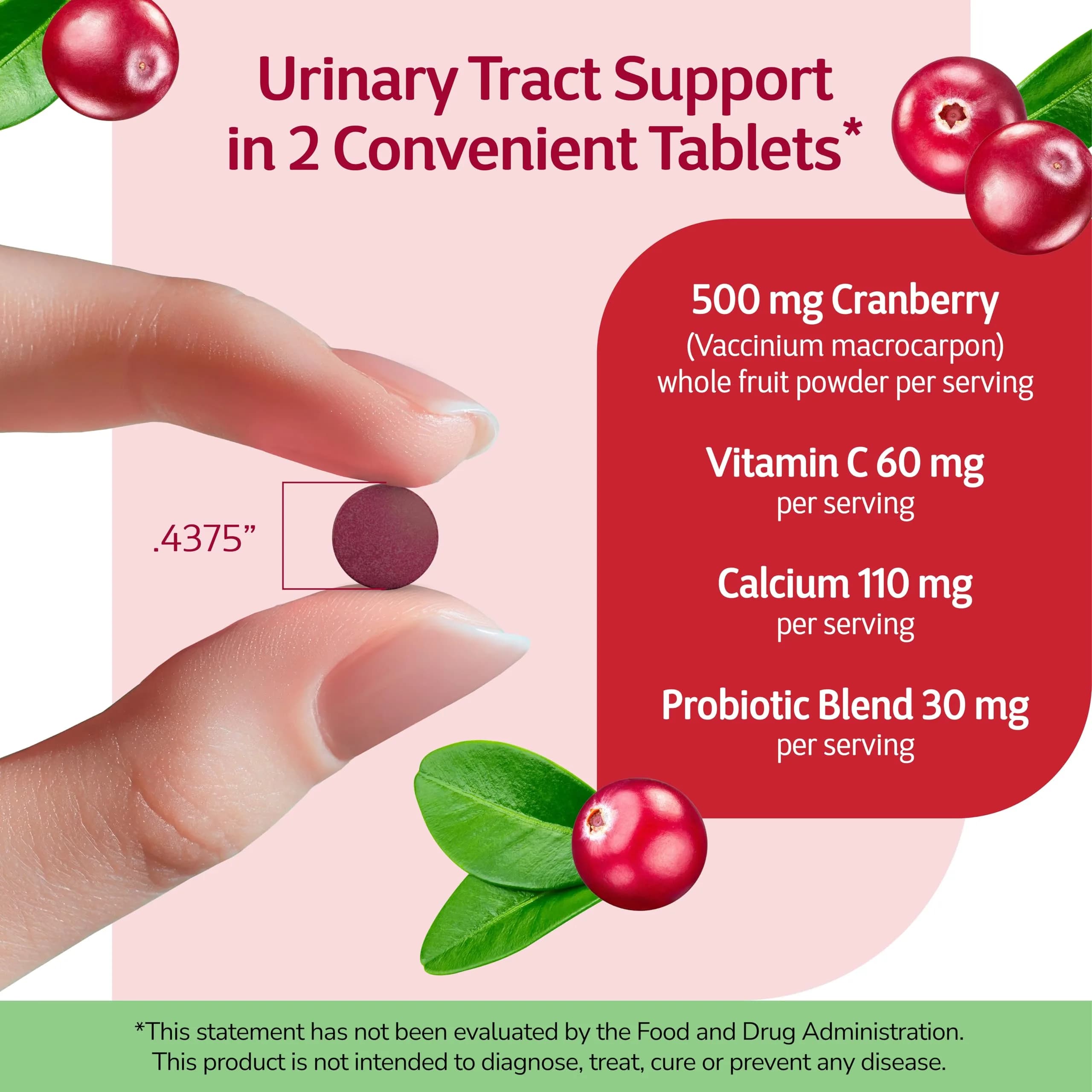 21st Century Cranberry Plus Probiotic Tablets 60 Count | Gluten-Free Urinary & Digestive Support - view 5
