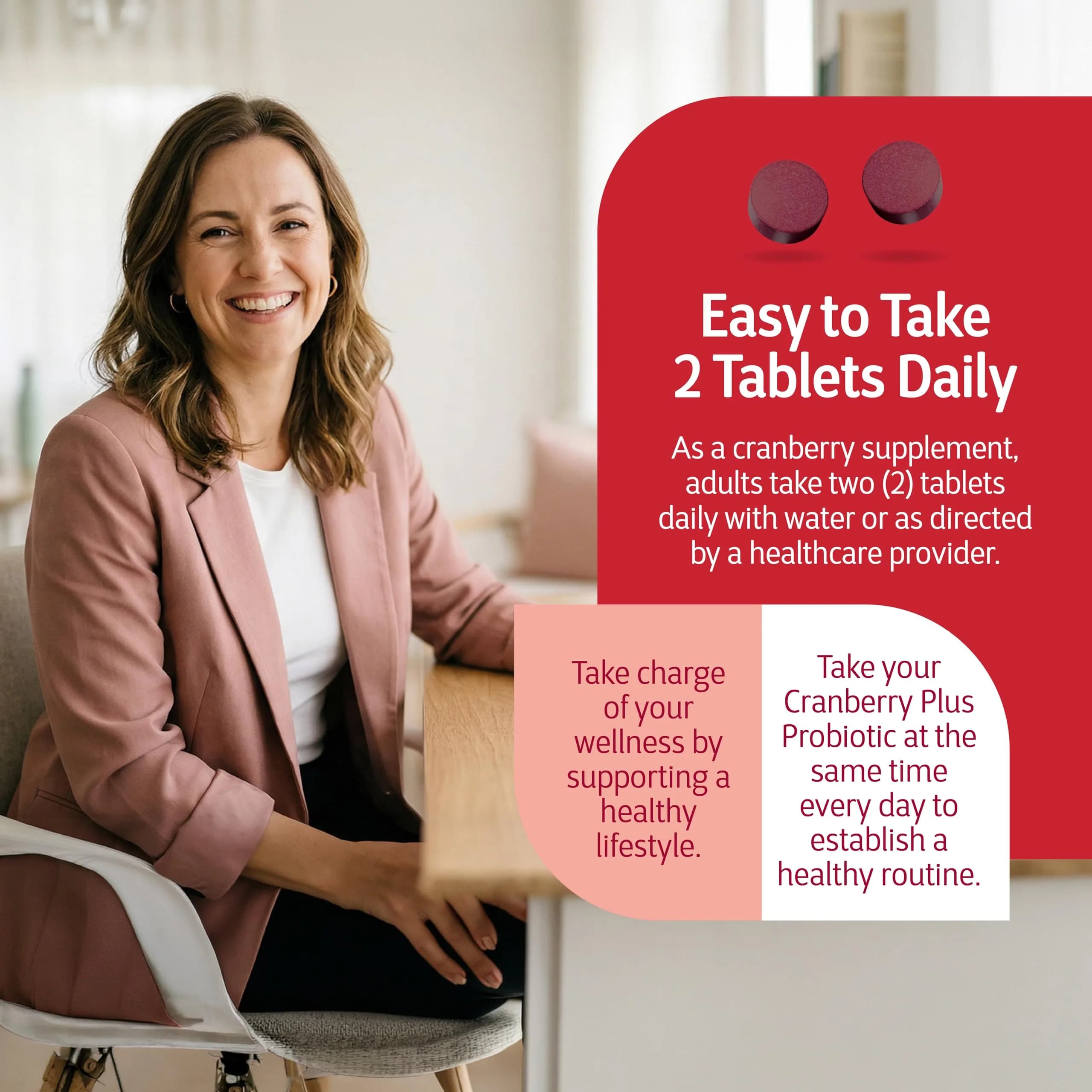 21st Century Cranberry Plus Probiotic Tablets 60 Count | Gluten-Free Urinary & Digestive Support - view 8