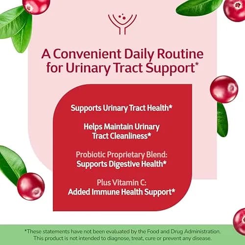 21st Century Cranberry Plus Probiotic Tablets 60 Count | Gluten-Free Urinary & Digestive Support thumbnail 3