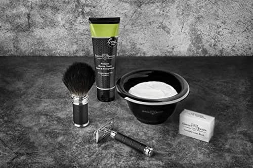 Edwin Jagger Double Edge Safety Razor, Regular Handle, Black Chrome Laser 3D Diamond - view 4