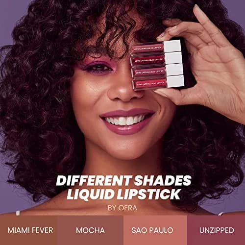 Ofra Matte Liquid Lipstick 0.21 Fl Oz | Deep Burgundy Longwear Transfer-Resistant Lip Color thumbnail 7