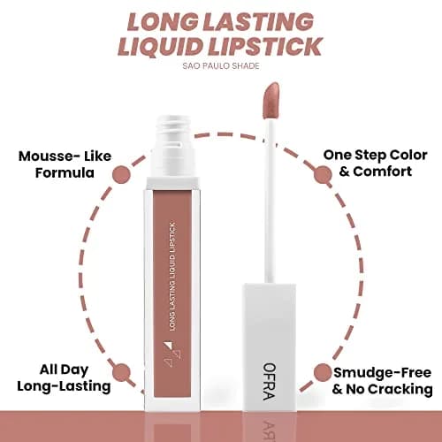 Ofra Matte Liquid Lipstick 0.21 Fl Oz | Deep Burgundy Longwear Transfer-Resistant Lip Color thumbnail 3
