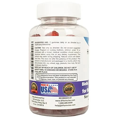 DrFormulas Hair Skin Nails Gummies with Biotin 90 Count | Supports Hair Growth & Strength for Men & Women thumbnail 3