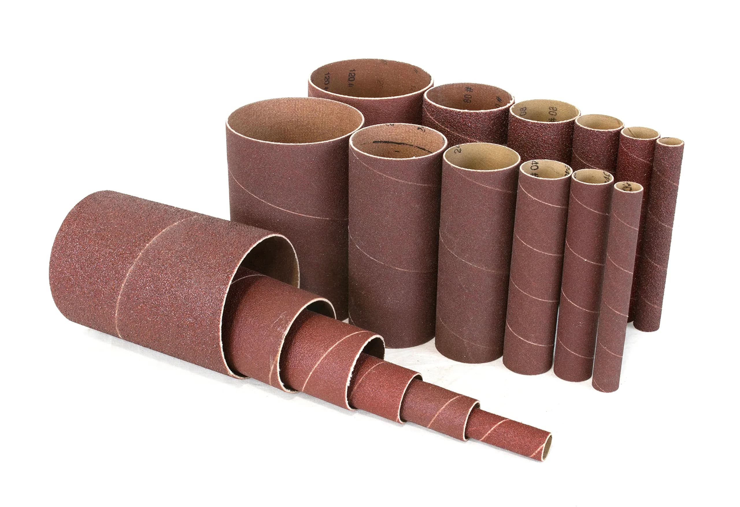 WEN 6510SPC Assorted Grits Spindle Sanding Sleeves (18 Pack) | 18-Piece Set for Oscillating Spindle Sanders - main product image