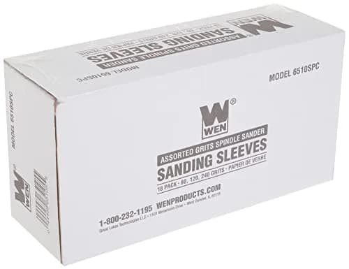 WEN 6510SPC Assorted Grits Spindle Sanding Sleeves (18 Pack) | 18-Piece Set for Oscillating Spindle Sanders thumbnail 6