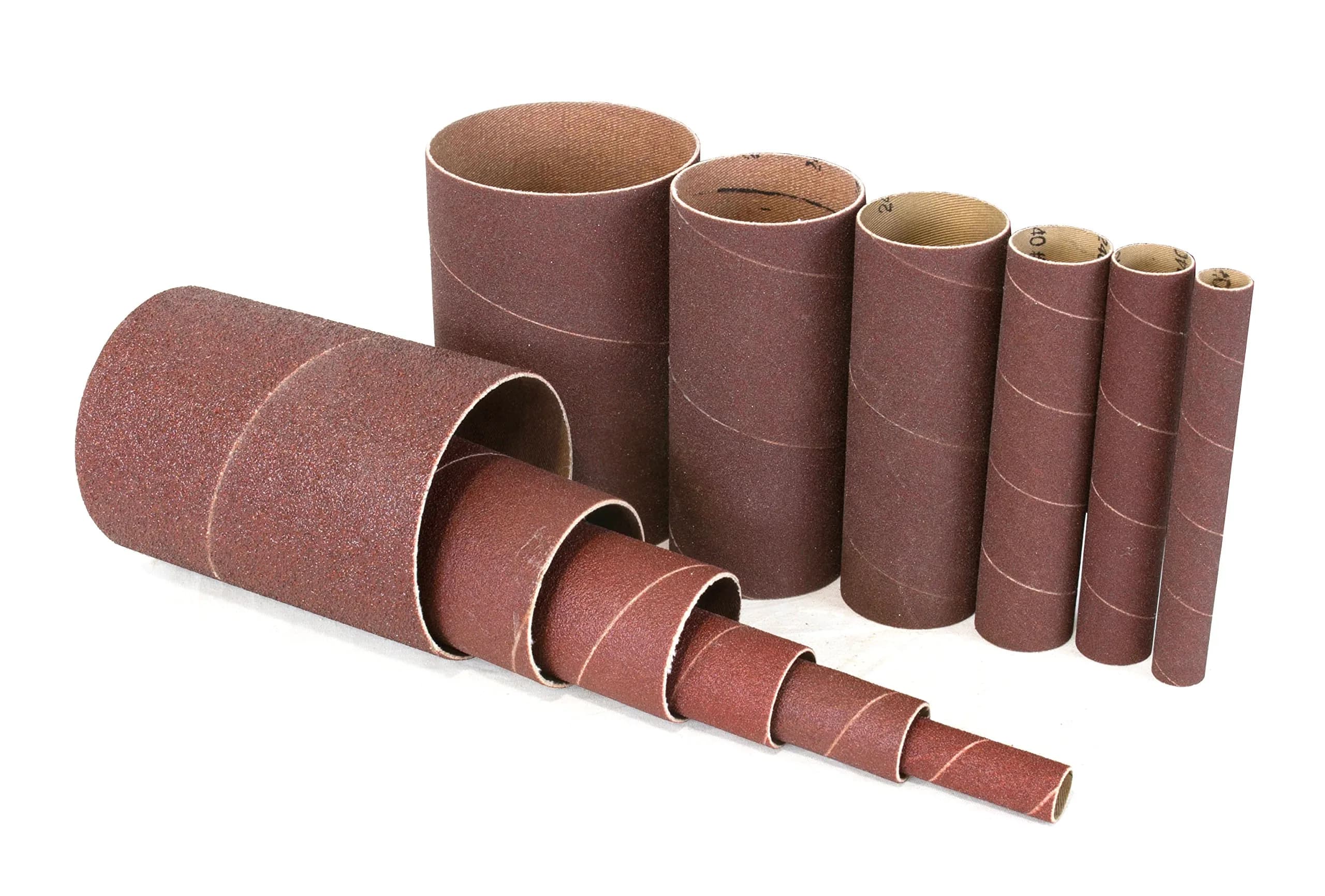 WEN 6510SP240 240-Grit Oscillating Spindle Sanding Sleeves Combo (12 Pack) | Aluminum Oxide for Woodworking — 12-Pack