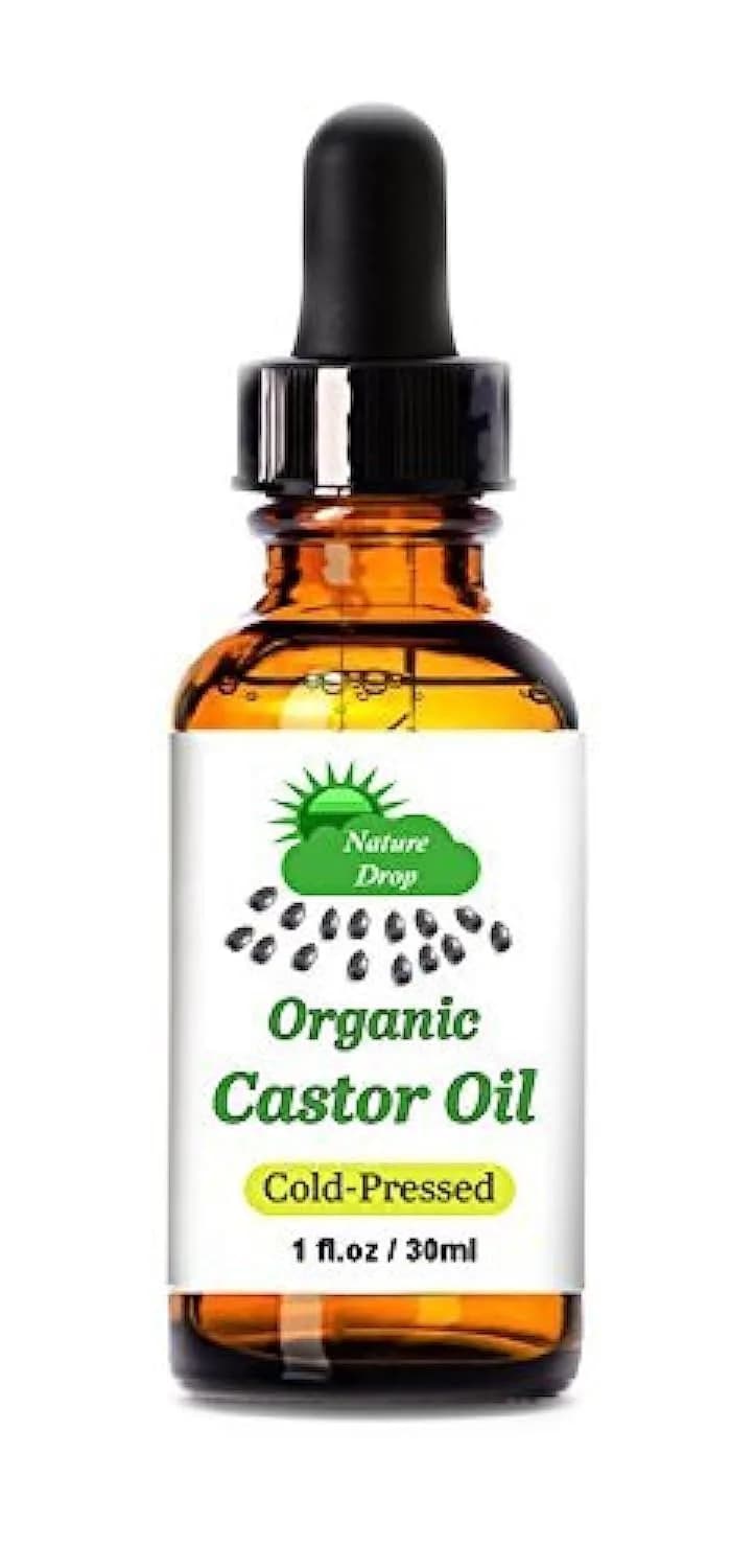 Nature Drop Organic Castor Oil 1 oz | Pure Cold Pressed for Hair & Skin — 1 Fl Oz