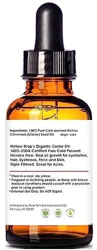 Nature Drop Organic Castor Oil 1 oz | Pure Cold Pressed for Hair & Skin thumbnail 2