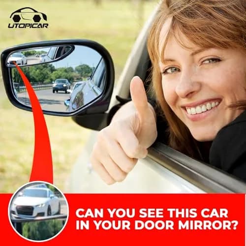 Utopicar Long Blind Spot Car Mirror 13.5cm (5.3") x 3.3cm (1.3") | Universal Fit 2-Pack thumbnail 4